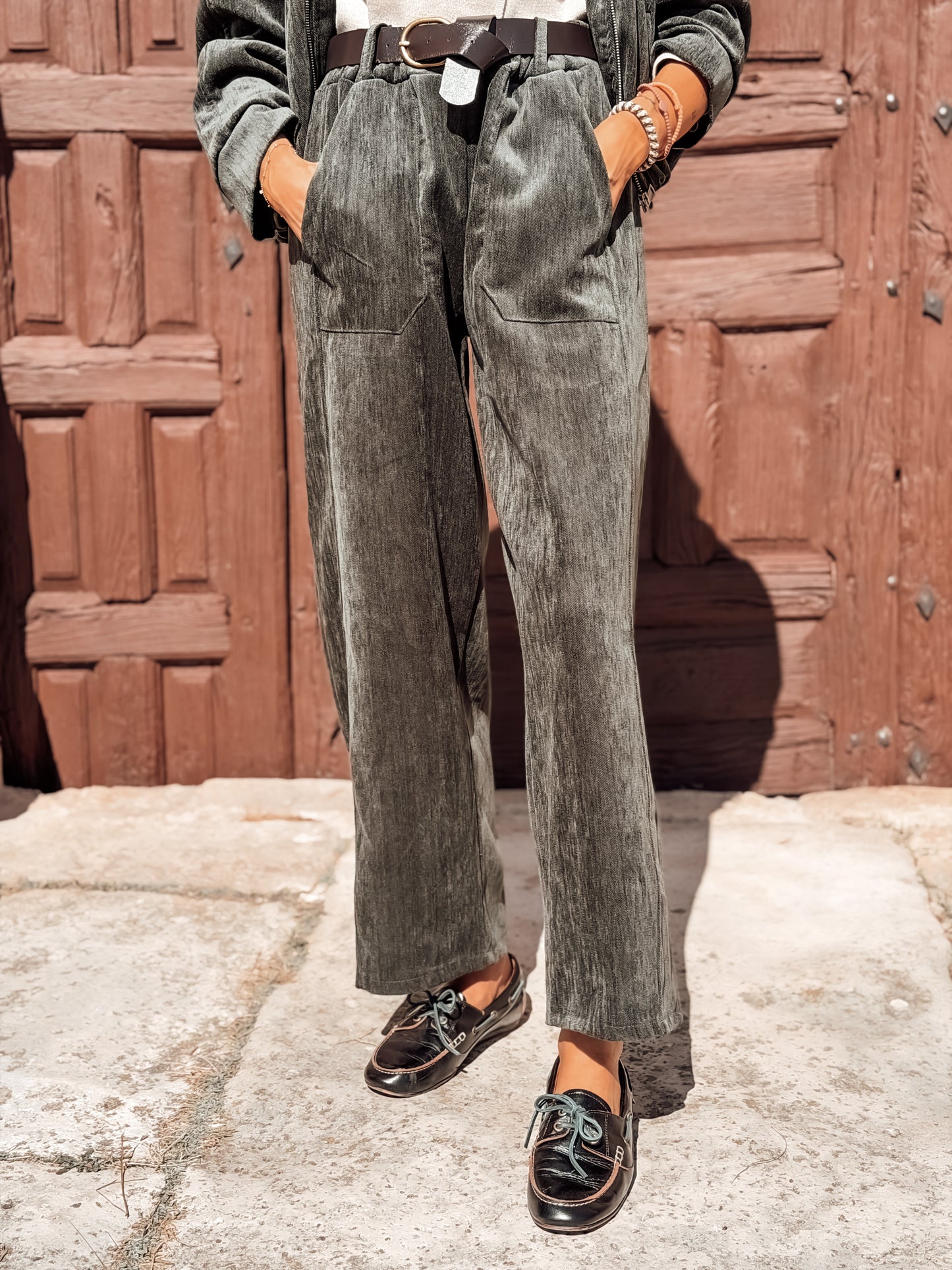 Conjunto terciopelo Musgo