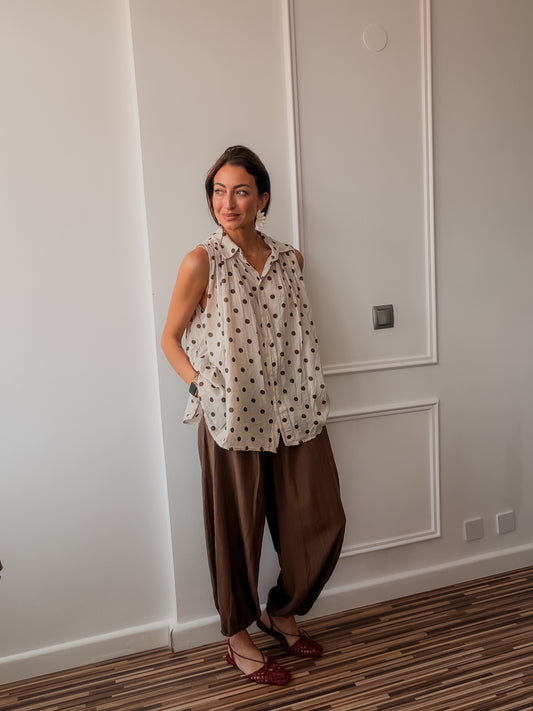 Top camisero lunares