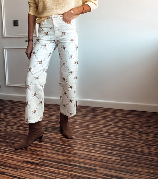 Pantalon bordado MIMOSAS