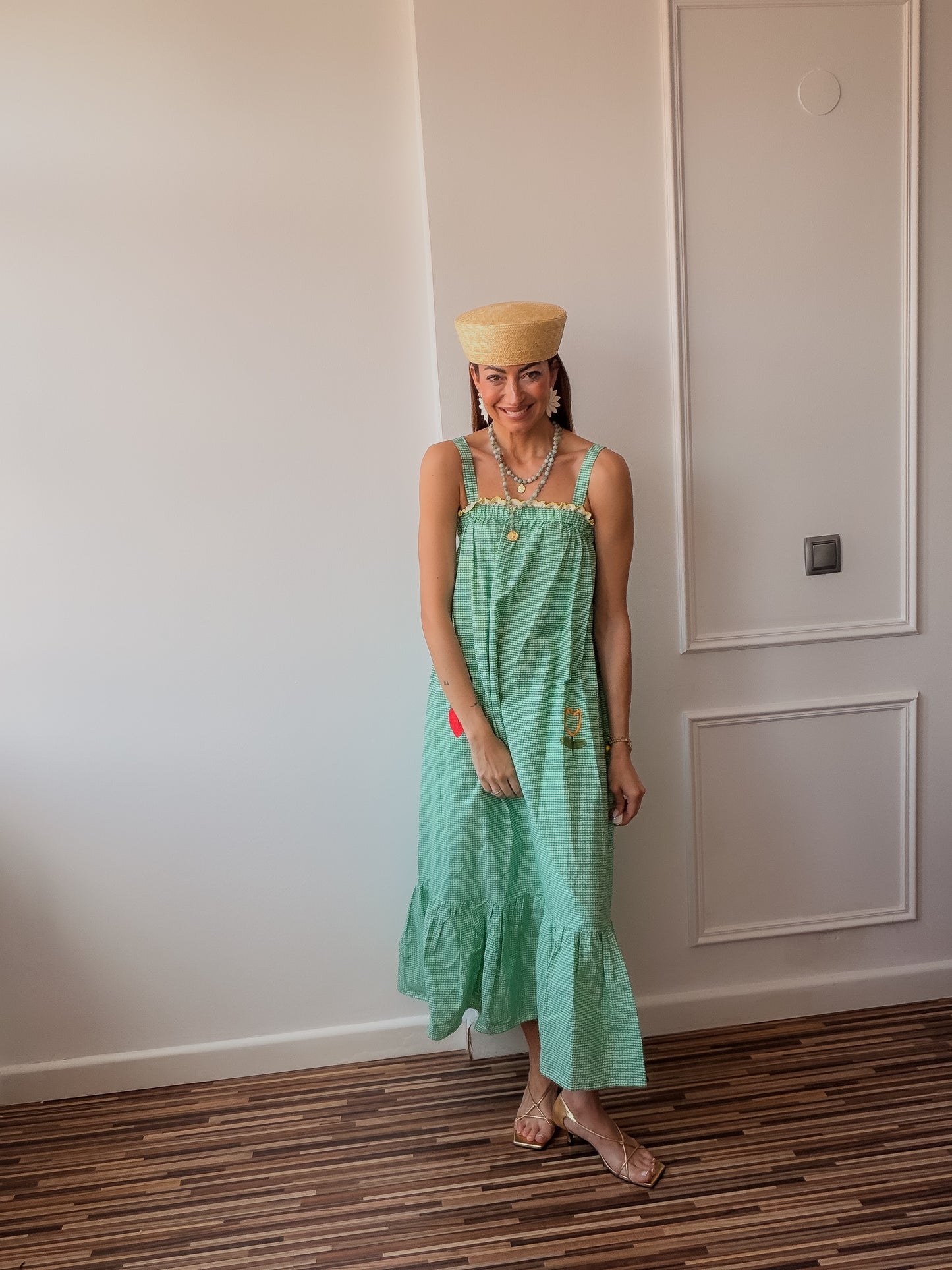 Vestido Vichy fleur