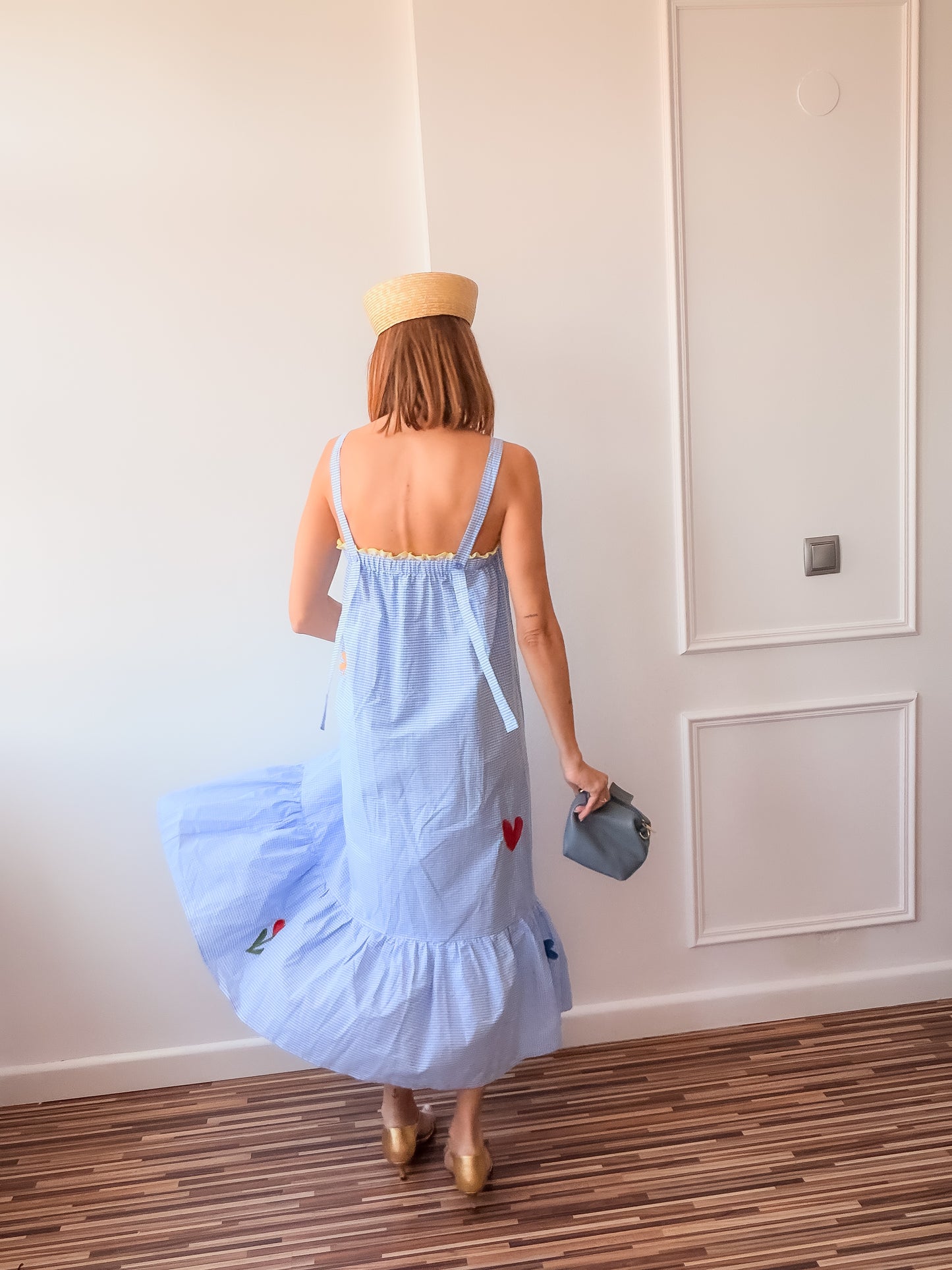 Vestido Vichy fleur