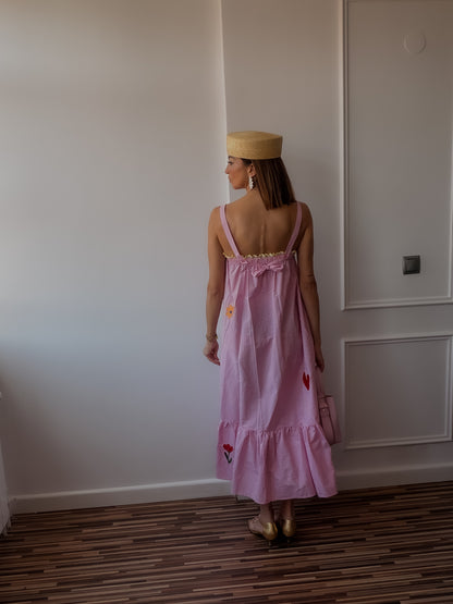 Vestido Vichy fleur