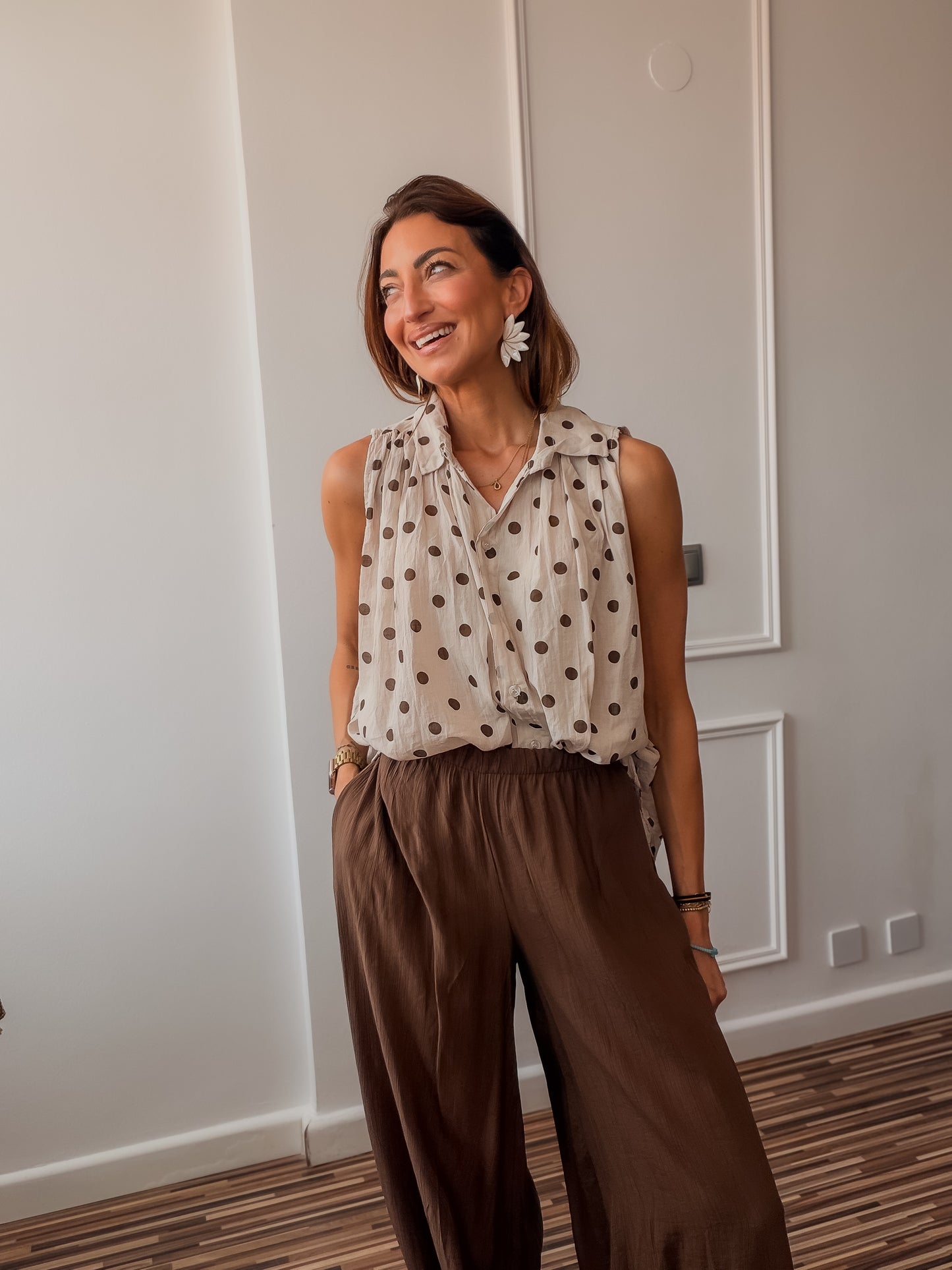 Top camisero lunares