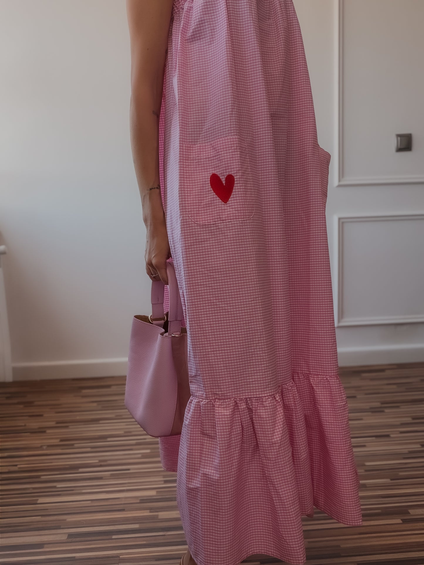 Vestido Vichy fleur