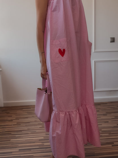 Vestido Vichy fleur