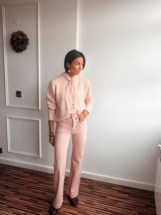 Pantalón flare rosé