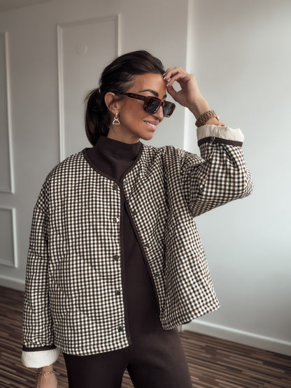 Chaqueta acolchada vichy