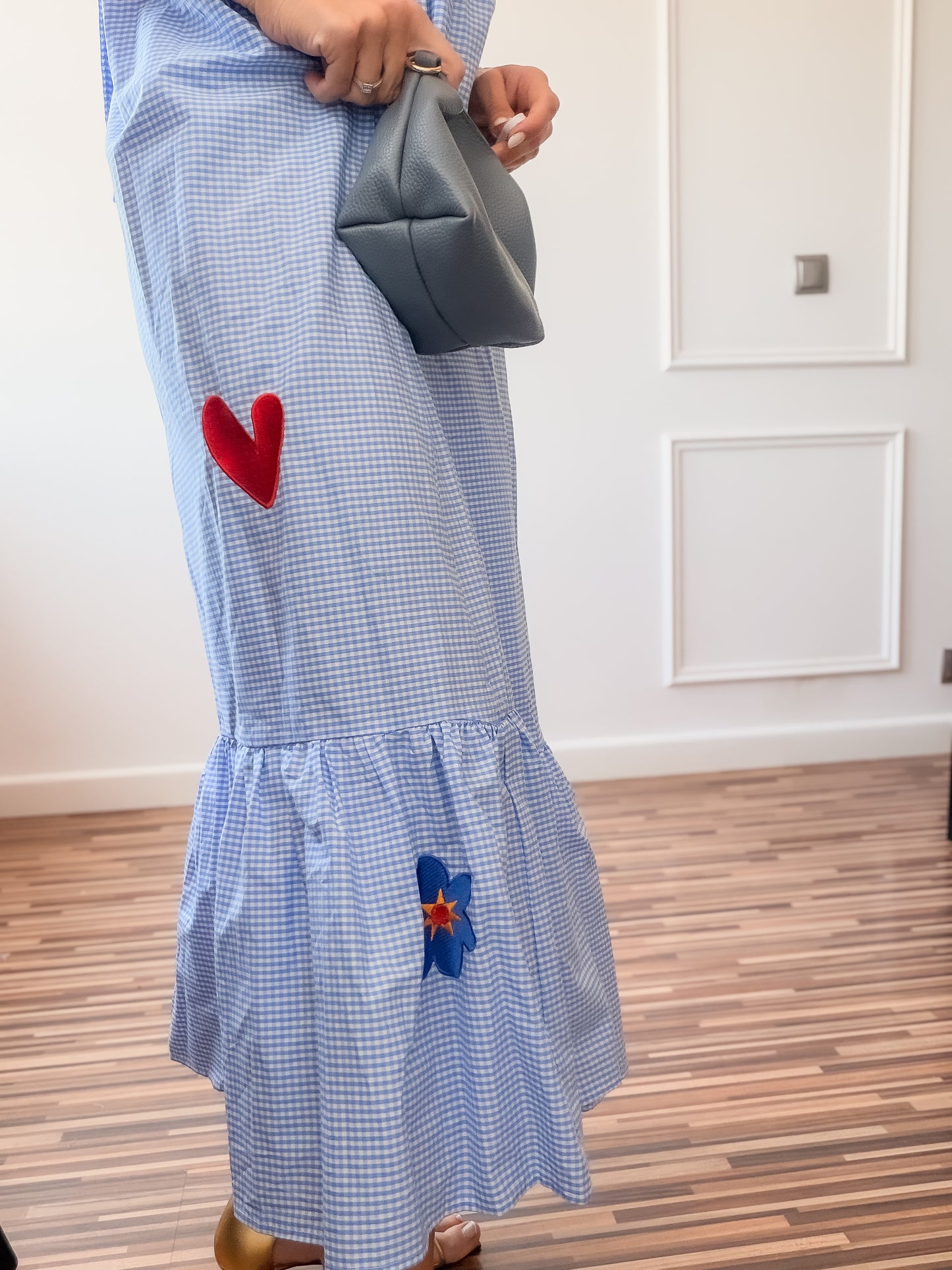 Vestido Vichy fleur
