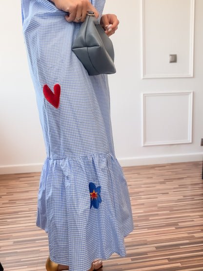 Vestido Vichy fleur