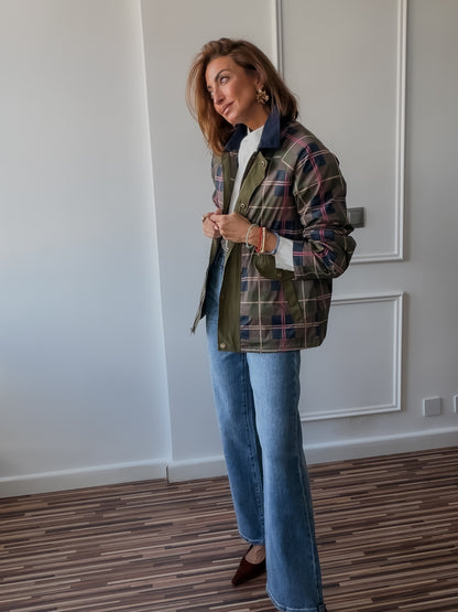 Trench tartán Oxford