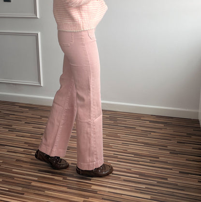 Pantalón flare rosé