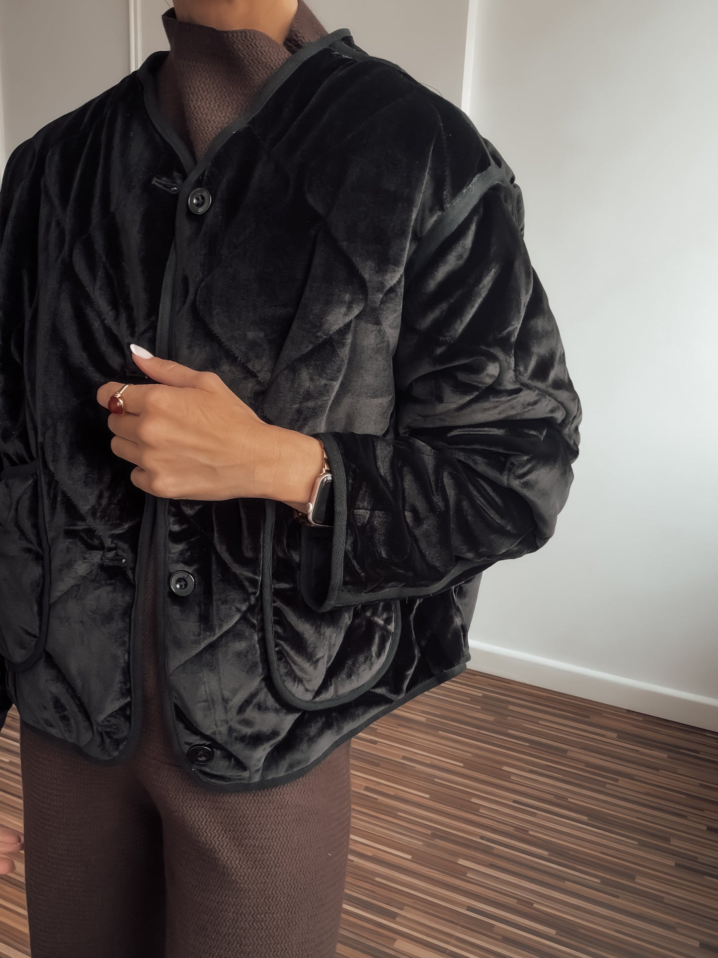 Chaqueta acolchada terciopelo