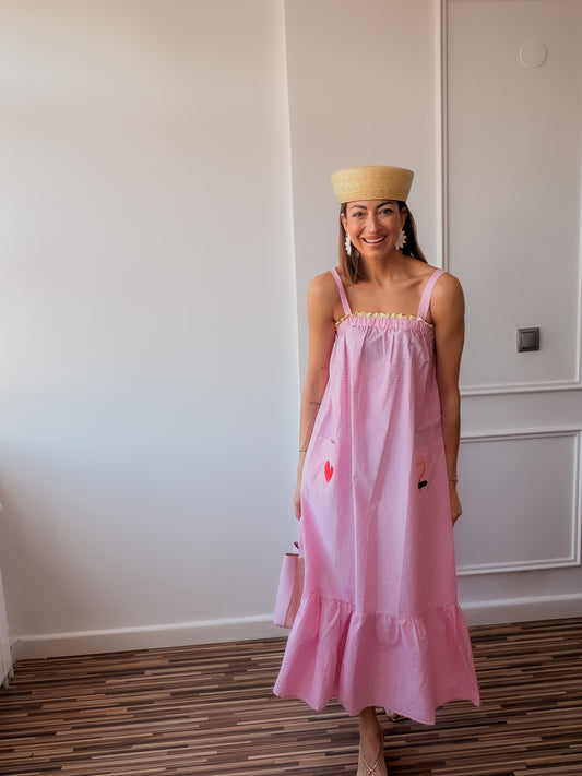 Vestido Vichy fleur