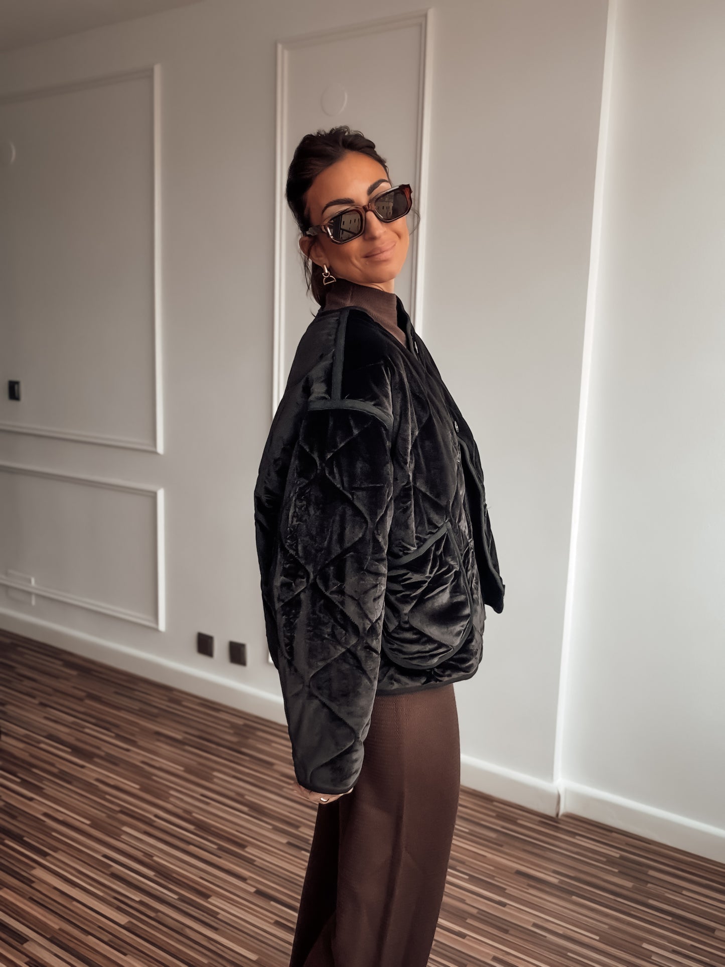 Chaqueta acolchada terciopelo