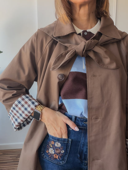 Denim bordado Ébano