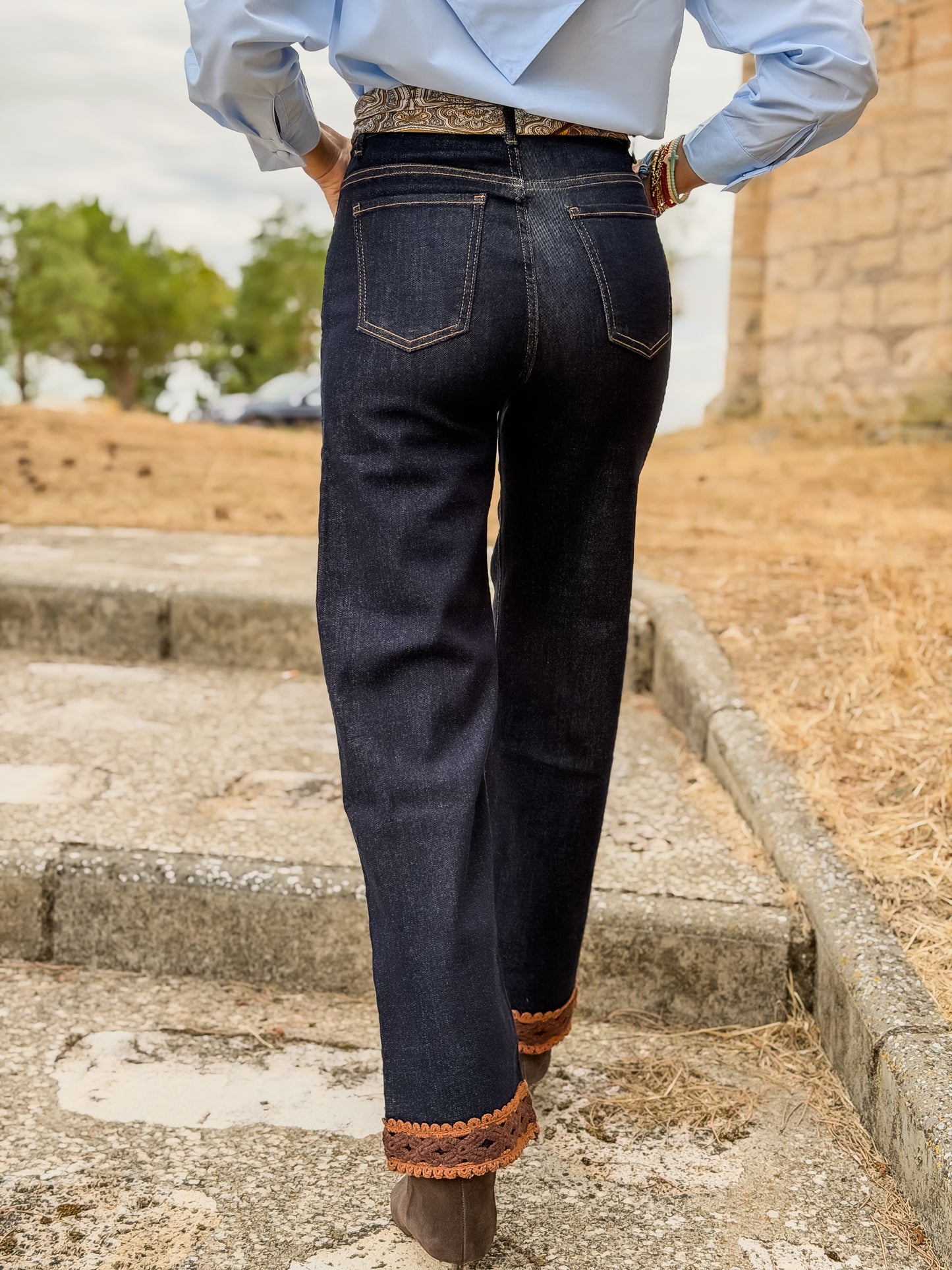 Denim bordado FLEUR