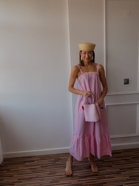 Vestido Vichy fleur