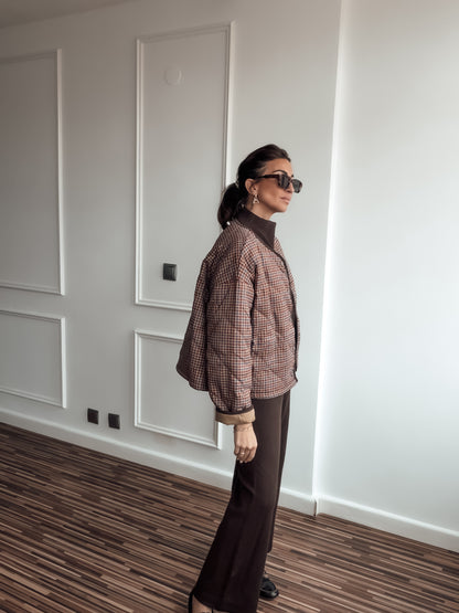 Chaqueta acolchada vichy