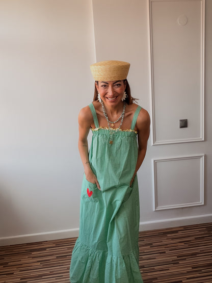 Vestido Vichy fleur