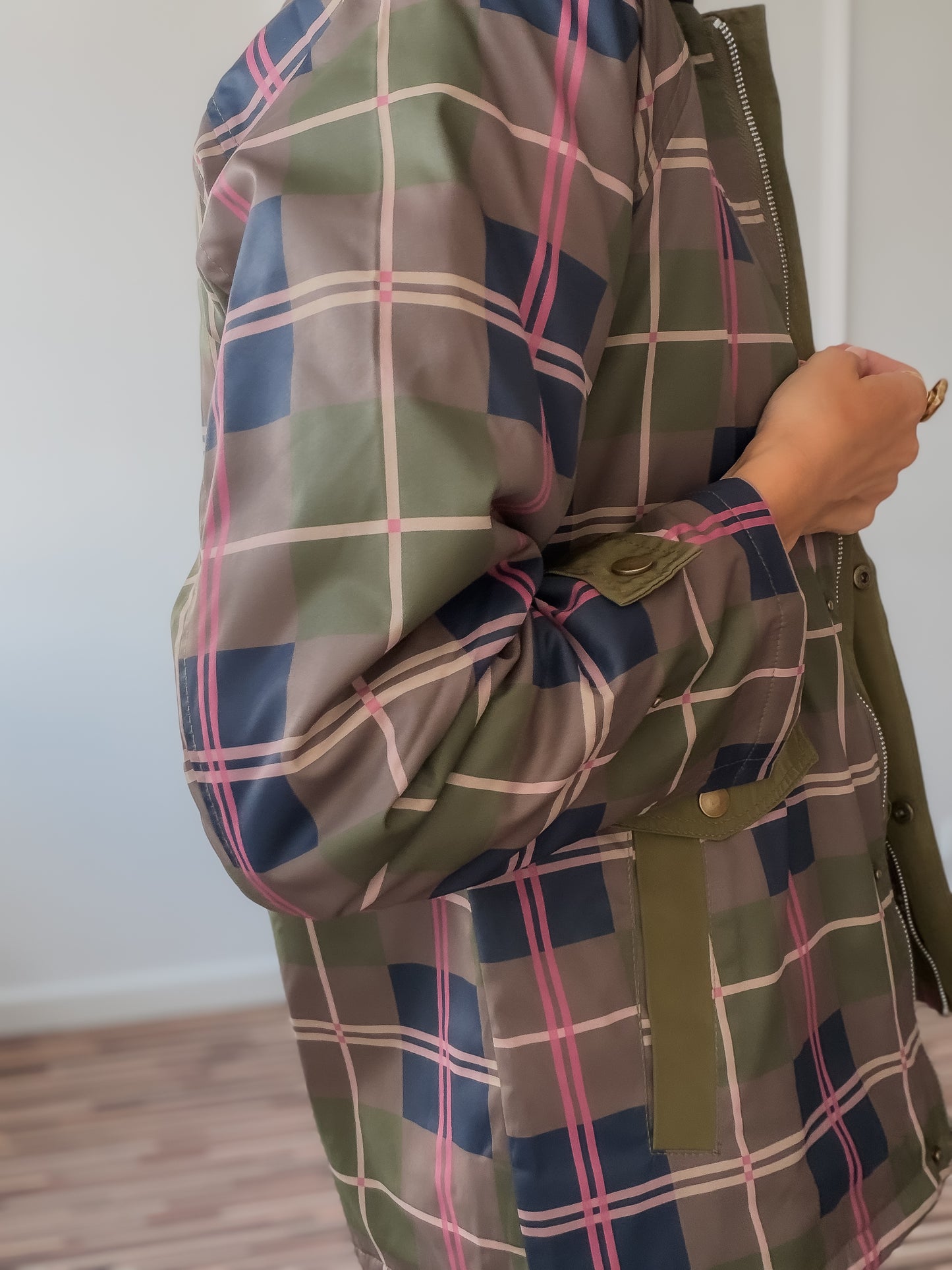 Trench tartán Oxford