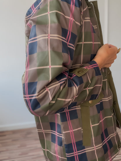 Trench tartán Oxford