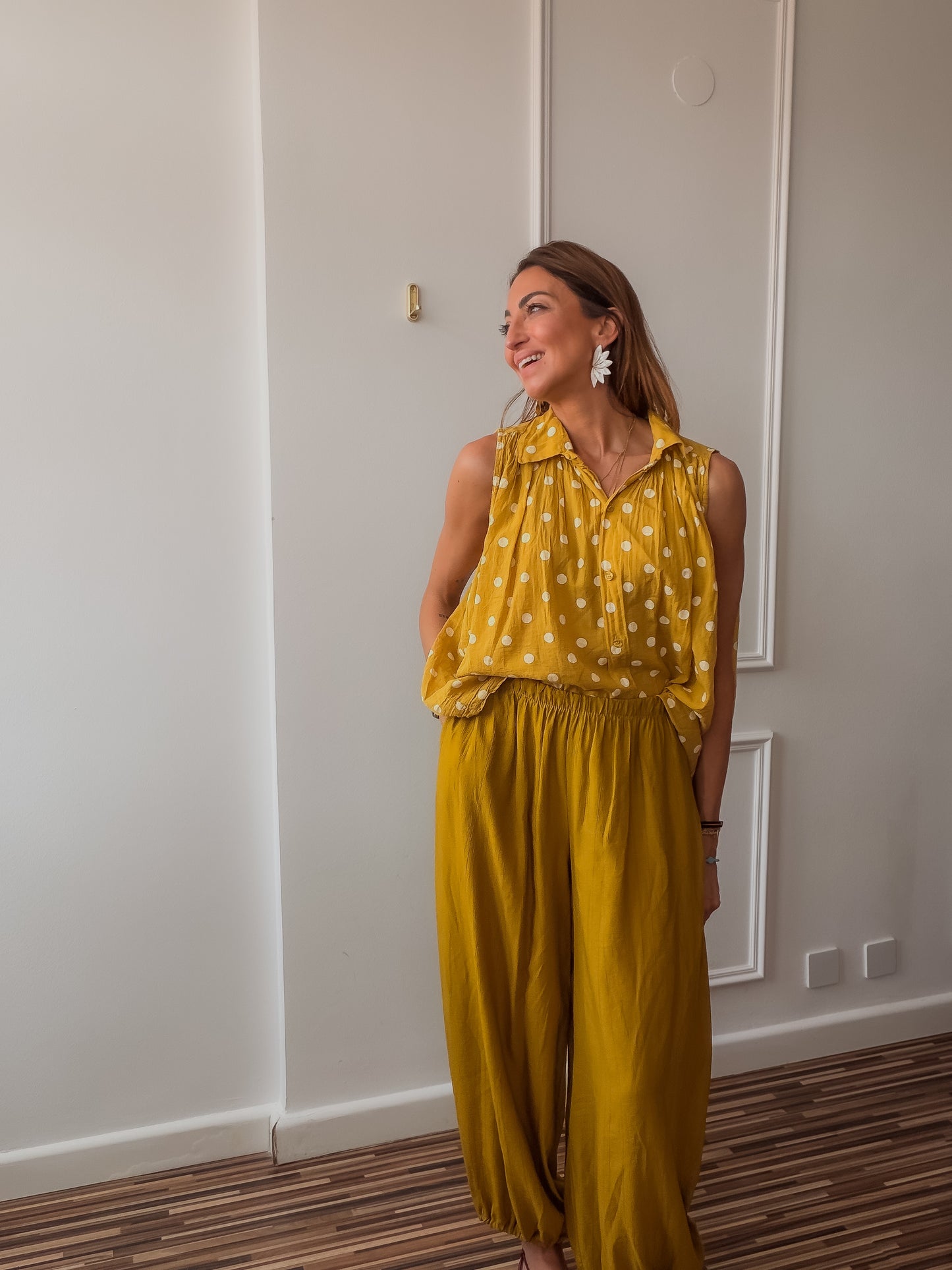 Top camisero lunares