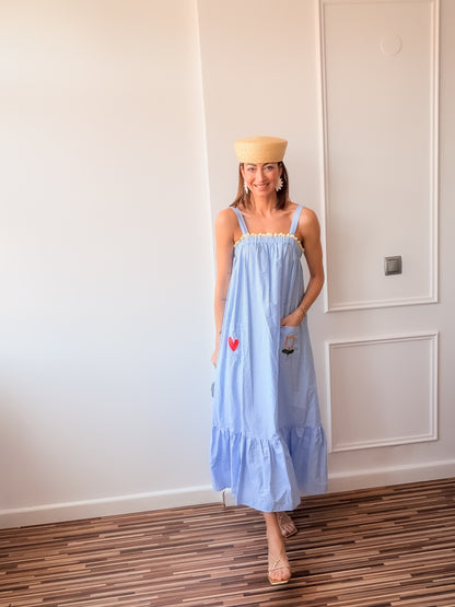 Vestido Vichy fleur