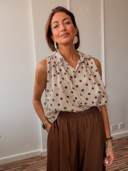 Top camisero lunares