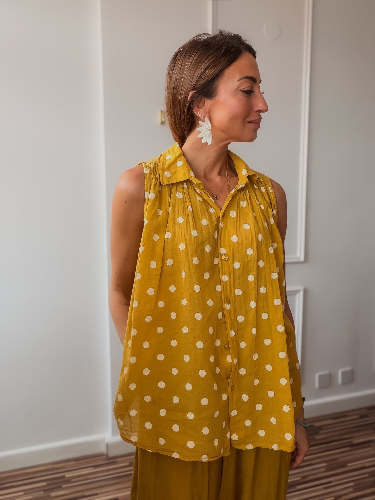 Top camisero lunares