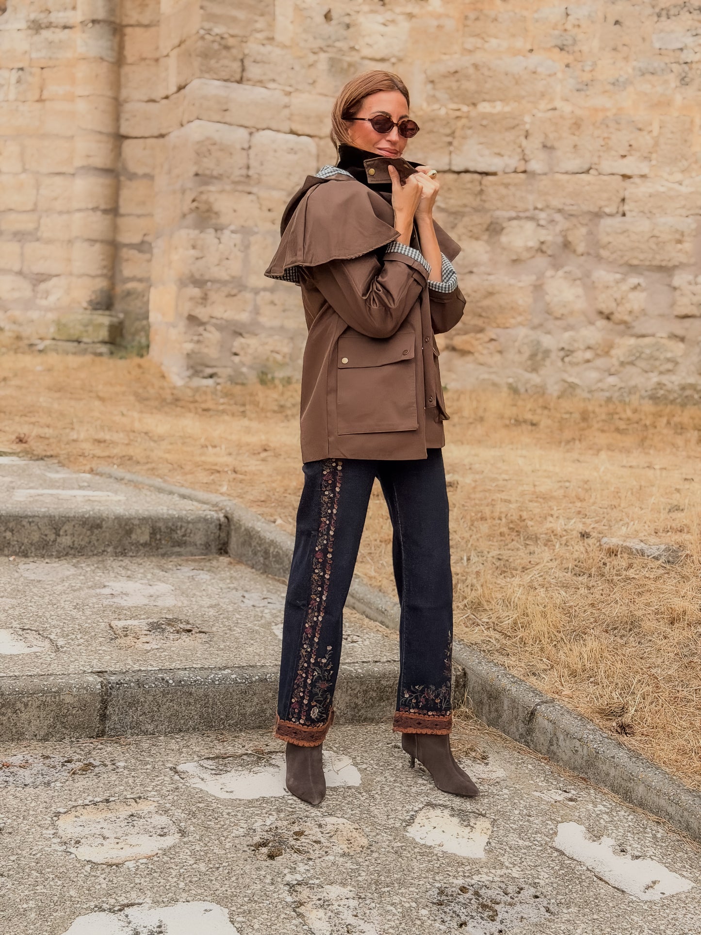 Denim bordado FLEUR