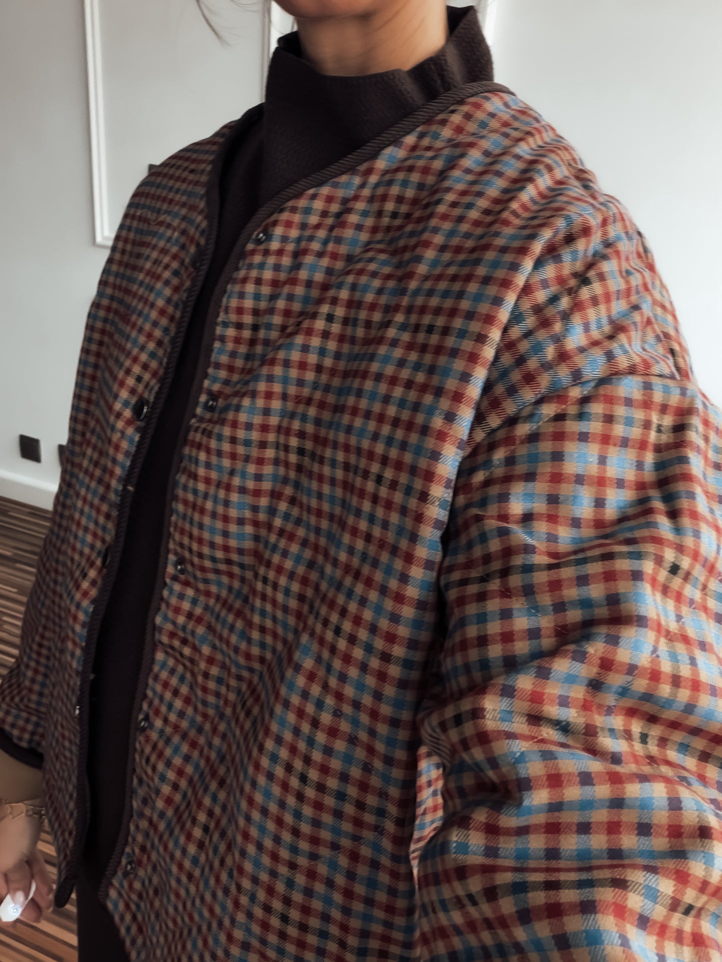 Chaqueta acolchada vichy