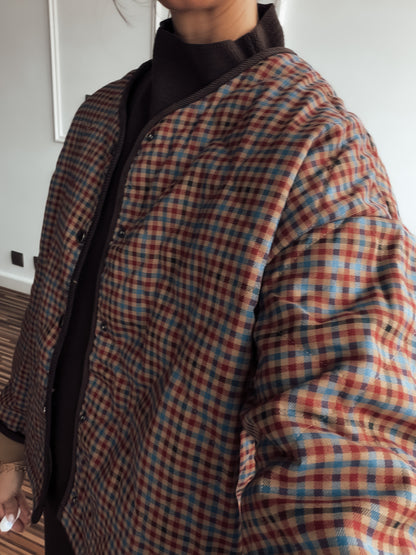 Chaqueta acolchada vichy