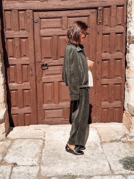 Conjunto terciopelo Musgo