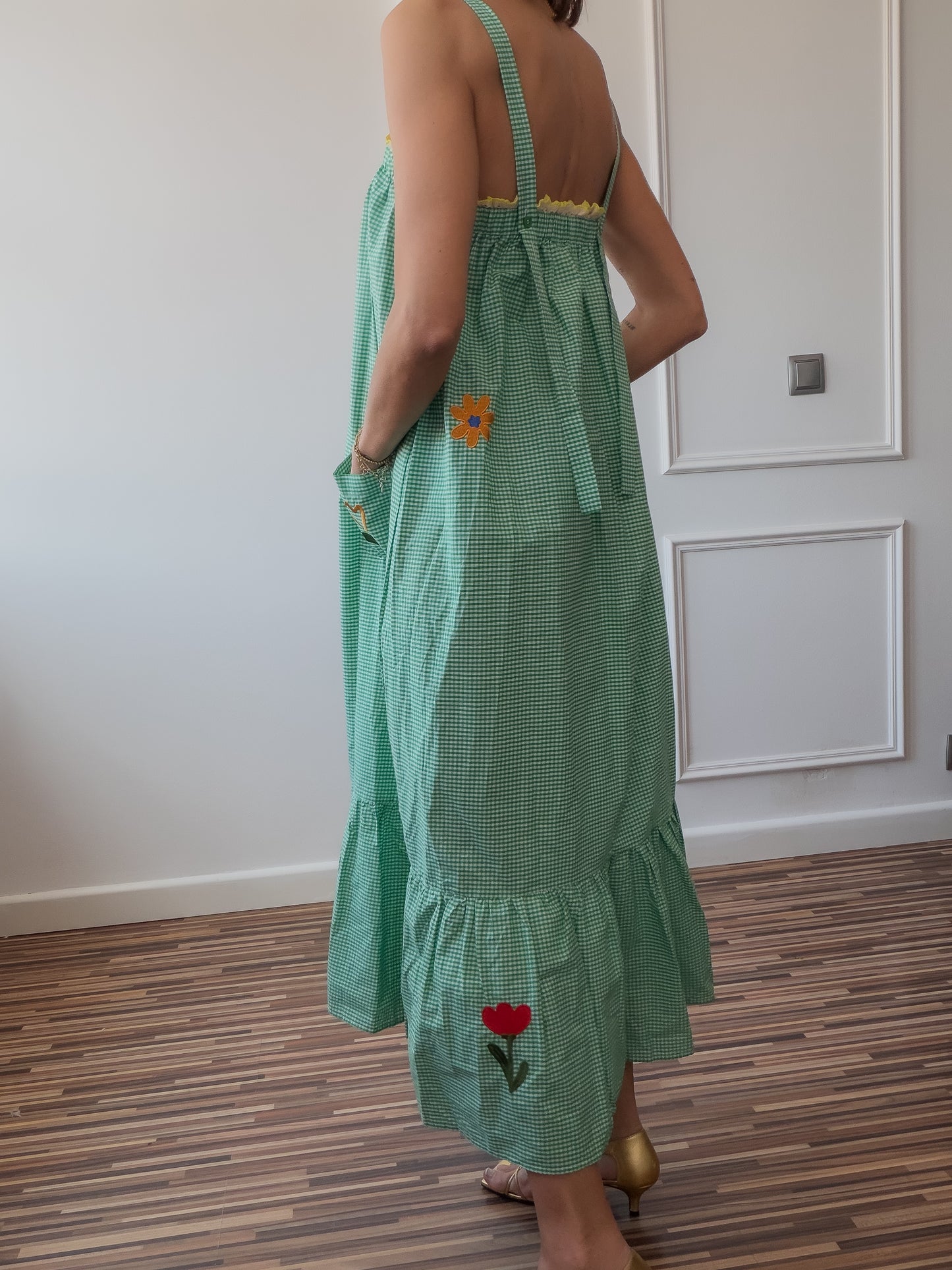 Vestido Vichy fleur