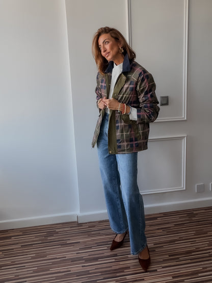 Trench tartán Oxford