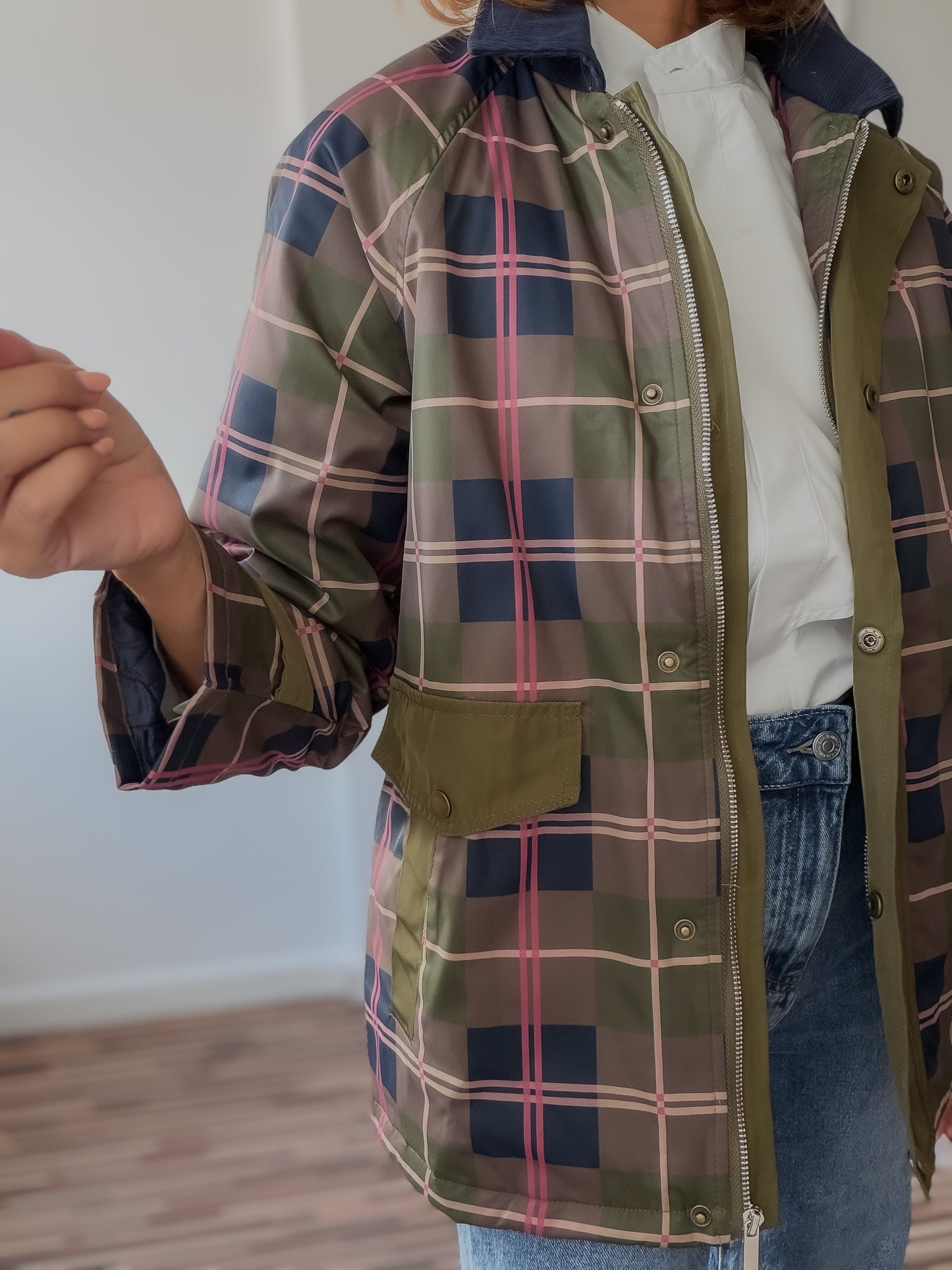 Trench tartán Oxford