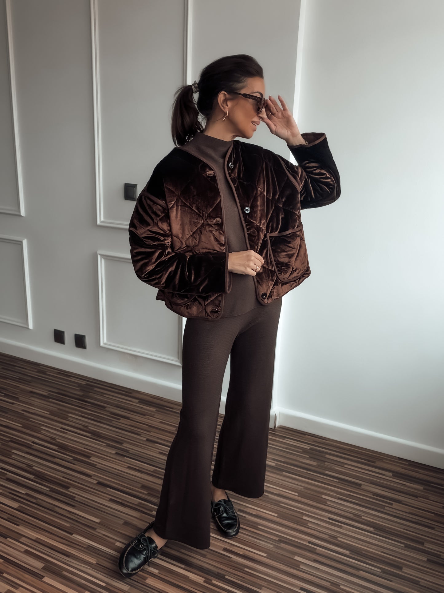 Chaqueta acolchada terciopelo