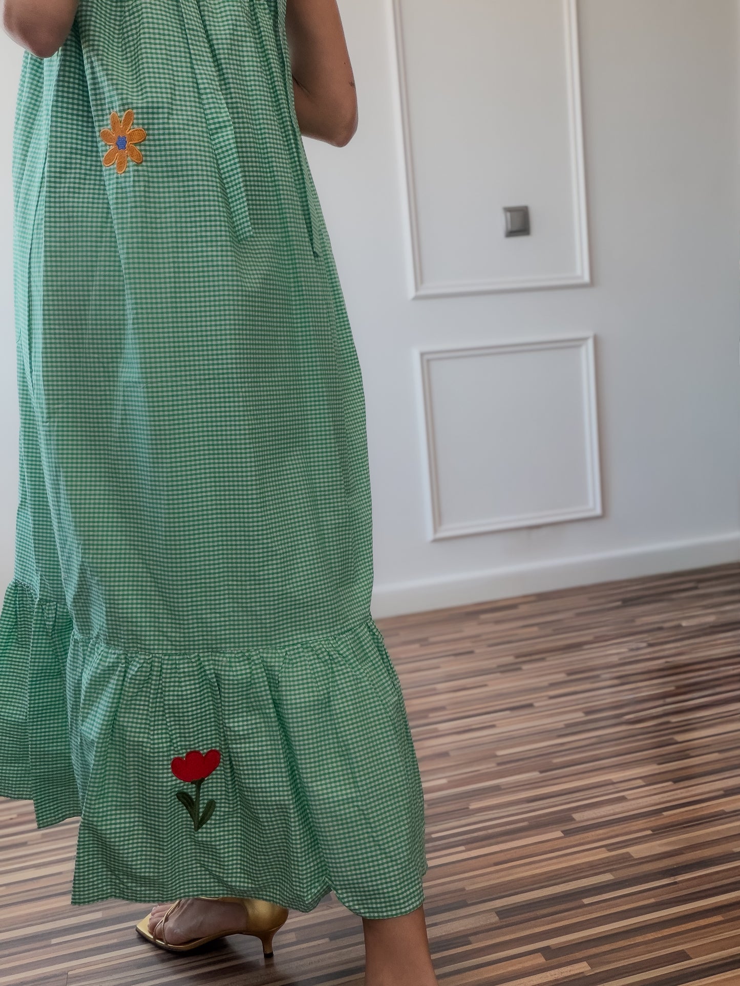 Vestido Vichy fleur
